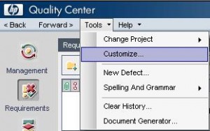 Select from Quality Center Menu Tools>Customize