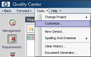 How to assign or change Password of Quality Center User Account Select from Quality Center Menu Tools>Customize